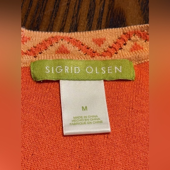 Vintage Y2K Sigrid Olsen Babydoll camisoleTank Top Silk Cotton Embellished M - Picture 5 of 13